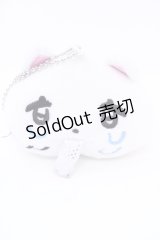Hauls / ヤニ吉の、お顔キーホルダー  シロ×サックス O-25-08-05-1032-LO-ZA-IG-ZT450