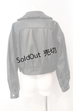 画像3: Amavel / Fancy Ribbonフリルダブルライダース  クロ O-25-08-05-057-CA-JA-IG-OS
