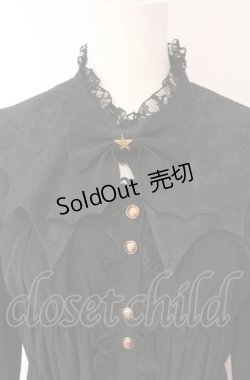 画像2: metamorphose / 【プラスサイズ】コウモリ付け襟シャーリングブラウス 2 クロ O-25-08-05-059-ME-BL-IG-OS