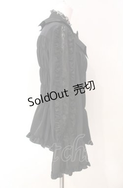 画像3: metamorphose / 【プラスサイズ】コウモリ付け襟シャーリングブラウス 2 クロ O-25-08-05-059-ME-BL-IG-OS