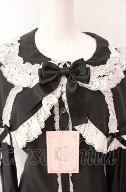 画像2: metamorphose / 【プラスサイズ】ケープ付き丸襟ブラウス 2 クロ×シロ O-25-08-05-069-ME-BL-OW-OS