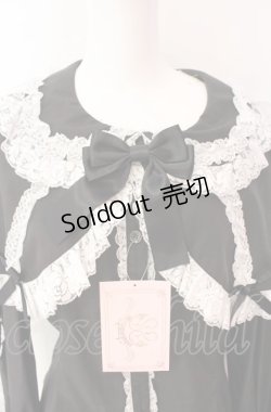 画像2: metamorphose / 【プラスサイズ】ケープ付き丸襟ブラウス 2 クロ×シロ O-25-08-05-069-ME-BL-OW-OS