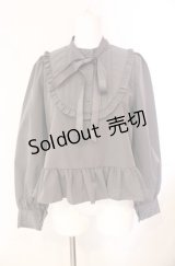 FLC / 皆方由衣コラボペプラムブラウス M グレー O-25-08-05-071-LO-BL-OW-OS
