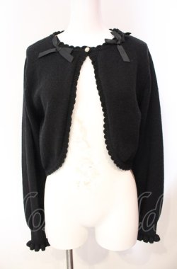 画像1: m petit by misako / リボンニットボレロ M クロ O-25-08-05-074-LO-TO-OW-OS