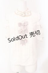 LIZ LISA / 3つリボンチョーカーブラウス  シロ×ピンク O-25-08-05-080-LO-BL-IG-OS