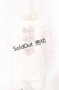 画像1: LIZ LISA / 3つリボンチョーカーブラウス  シロ×ピンク O-25-08-05-080-LO-BL-IG-OS