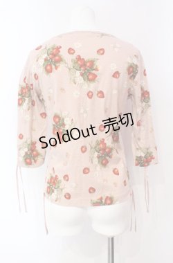 画像2: PINK HOUSE / いちごプリント五分袖カットソー M ピンク O-25-08-05-010-LO-TS-YM-OS