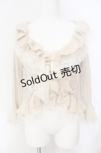 axes femme / フリル襟編み上げニットボレロ M キナリ O-25-08-05-011-AX-TO-YM-OS