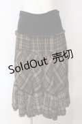 axes femme / チェック切り替えウエストカットスカート M ブラウン O-25-08-05-015-AX-SK-OW-OS