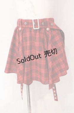 画像1: LOLITAその他 / ガーターデザインチェックスカパン S アカ O-25-08-05-002-LO-SK-OW-OS