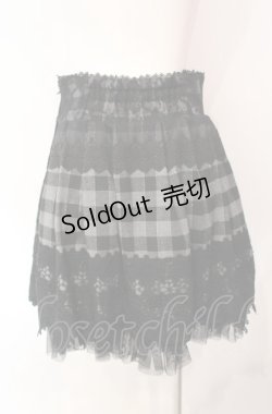 画像3: BPN / レース配色ハイスエストチェックスカート M ブラック×グレー O-25-08-05-018-GO-SK-IG-OS