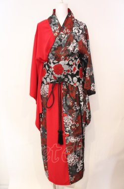 画像1: Qutie Frash / 2025 浴衣3点SET  レッド O-25-08-05-019-QU-OP-IG-OS