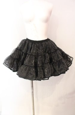 画像1: Wunderwelt / オリジナル3段ティアードミニパニエ（35cm）  ブラック O-25-08-05-022-EL-SK-IG-OS