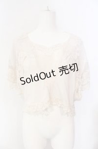 OZZ ANGELO / レース切り替えトップス  アイボリー O-25-08-07-028-OO-TO-OW-OS