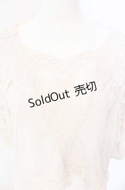 画像2: OZZ ANGELO / レース切り替えトップス  アイボリー O-25-08-07-028-OO-TO-OW-OS