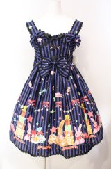 metamorphose / CL Candy Star Rabbitハイウエストジャンパースカート  レイトブルー O-25-08-07-004-ME-OP-IG-OS