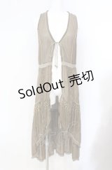 Rozen Kavalier / フリンジ付きシフォンロングジレ  ブラウン O-25-08-07-030-OO-TO-OW-OS