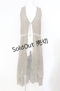 Rozen Kavalier / フリンジ付きシフォンロングジレ  ブラウン O-25-08-07-030-OO-TO-OW-OS