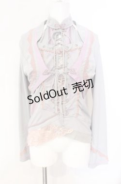 画像1: Ozz oneste / ボレロ付きレースアップキャミソール  グレー×ピンク×ラベンダー O-25-08-07-031-OO-TO-OW-OS