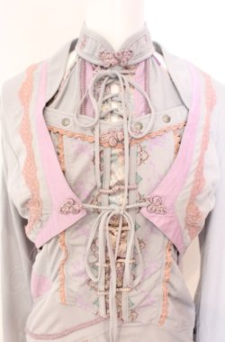 画像2: Ozz oneste / ボレロ付きレースアップキャミソール  グレー×ピンク×ラベンダー O-25-08-07-031-OO-TO-OW-OS