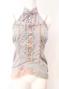 画像5: Ozz oneste / ボレロ付きレースアップキャミソール  グレー×ピンク×ラベンダー O-25-08-07-031-OO-TO-OW-OS