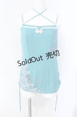 画像1: Ozz oneste / チャイナキャミソール  グリーン O-25-08-07-032-OO-TO-OW-OS