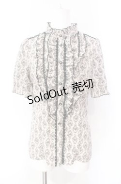 画像1: axes femme / 壁紙柄ブラウス M キナリ O-25-08-07-034-AX-BL-OW-OS