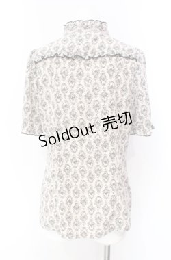 画像4: axes femme / 壁紙柄ブラウス M キナリ O-25-08-07-034-AX-BL-OW-OS