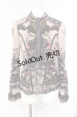 画像1: OZZ ANGELO / 宗教画プリントカットソーブラウス  ベージュ系 O-25-08-07-035-OO-BL-OW-ZI