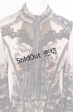 画像2: OZZ ANGELO / 宗教画プリントカットソーブラウス  ベージュ系 O-25-08-07-035-OO-BL-OW-ZI