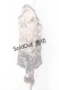 画像3: OZZ ANGELO / 宗教画プリントカットソーブラウス  ベージュ系 O-25-08-07-035-OO-BL-OW-ZI