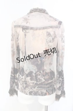 画像4: OZZ ANGELO / 宗教画プリントカットソーブラウス  ベージュ系 O-25-08-07-035-OO-BL-OW-ZI