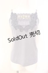 axes femme / ドライフラワービジューキャミソール M ブルー O-25-08-07-042-AX-TO-OW-OS