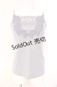 axes femme / ドライフラワービジューキャミソール M ブルー O-25-08-07-042-AX-TO-OW-OS