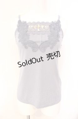 画像1: axes femme / ドライフラワービジューキャミソール M ブルー O-25-08-07-042-AX-TO-OW-OS