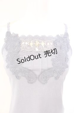 画像2: axes femme / ドライフラワービジューキャミソール M ブルー O-25-08-07-042-AX-TO-OW-OS
