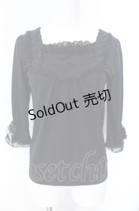 axes femme / 薔薇モチーフ使いプルオーバー M クロ O-25-08-07-043-AX-TO-OW-OS