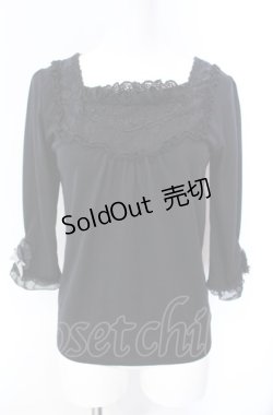 画像1: axes femme / 薔薇モチーフ使いプルオーバー M クロ O-25-08-07-043-AX-TO-OW-OS