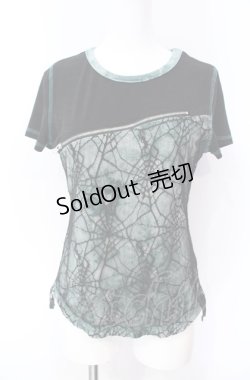 画像1: Ozz Croce / 蜘蛛メッシュレイヤードカットソー  ブラック O-25-08-07-047-OO-TO-OW-OS