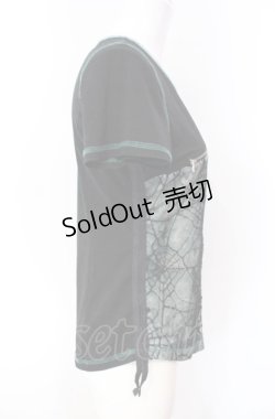 画像2: Ozz Croce / 蜘蛛メッシュレイヤードカットソー  ブラック O-25-08-07-047-OO-TO-OW-OS