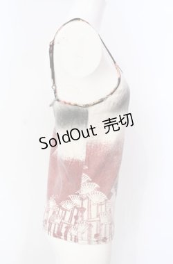 画像2: gouk / 和柄キャミソール  ベージュ×レッド O-25-08-07-049-GO-TO-OW-OS
