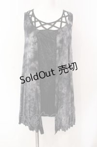 Ozz Croce / タイダイレイヤード変形プルオーバー  ブラック O-25-08-07-052-OO-TO-OW-OS