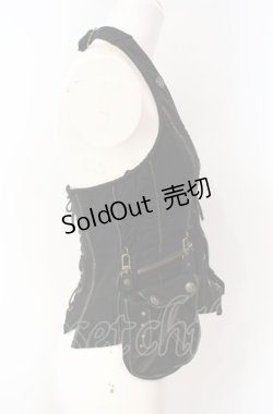 画像2: Rozen Kavalier / ポーチ付きホルターベスト  ブラック O-25-08-07-053-OO-TO-OW-OS