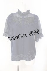 axes femme / ブローチ付ブラウス【ブローチ欠品】  ネイビー O-25-08-07-056-AX-BL-IG-OS