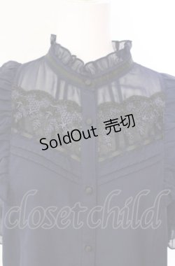 画像2: axes femme / ブローチ付ブラウス【ブローチ欠品】  ネイビー O-25-08-07-056-AX-BL-IG-OS