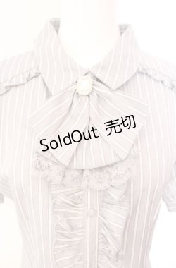 画像2: axes femme POETIQUE / ジャボブローチ付ブラウス  グレー O-25-08-07-057-AX-BL-IG-OS