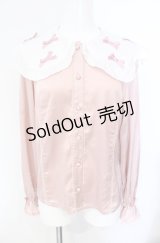 axes femme kawaii / プチリボン配色ブラウス  ピンク O-25-08-07-058-AX-BL-IG-OS