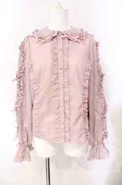 画像1: Chalmiere / フリルブラウス  ピンク O-25-08-07-061-LO-BL-IG-OS