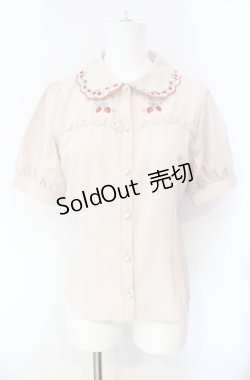 画像1: axes femme POETIQUE / ストロベリー刺繍ブラウス  ピンク O-25-08-07-063-AX-BL-IG-OS