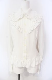 LAPIN AGILL / キルシュジョーゼットブラウス  ホワイト O-25-08-07-064-EL-BL-IG-OS
